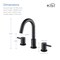 Kibi Circular Bathroom Sink 8" Widespread Faucet with Drain Assembly KBF1016MB - alternate 3